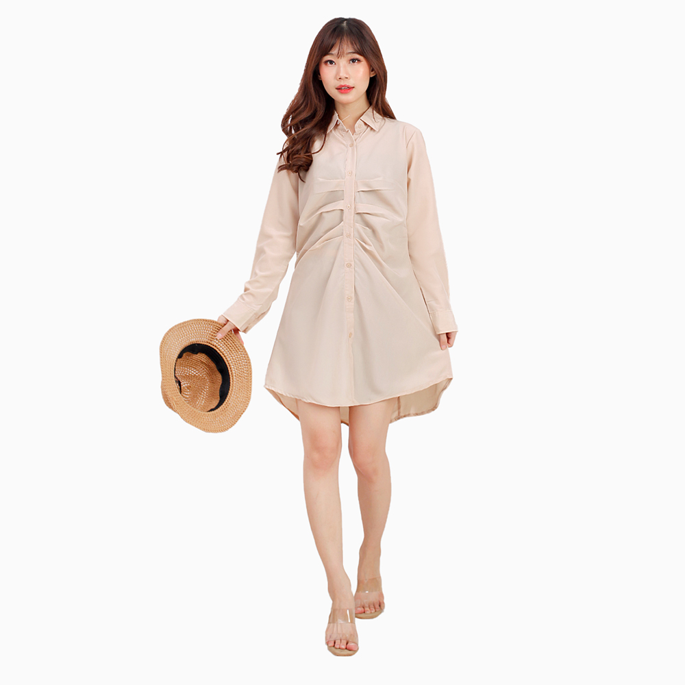 Tunik Kemeja Lengan panjang gaya korea variasi rampel - Jfashion Viera