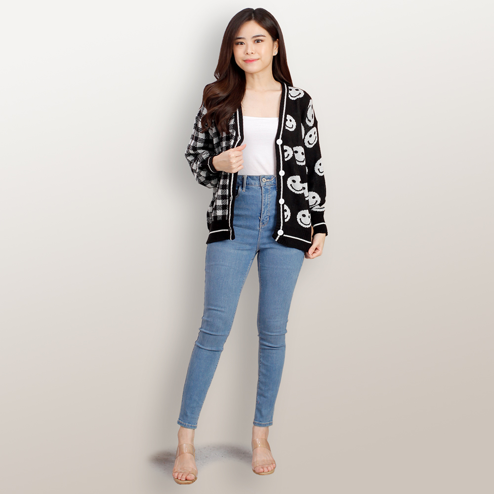 Cardigan Rajut Knitting lengan panjang wanita - Jfashion Cardismile
