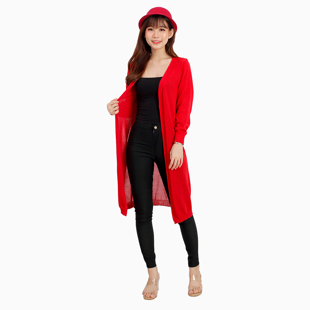 Cardigan rajut panjang Wanita gaya korea Model Terbaru - Jfashion Acha