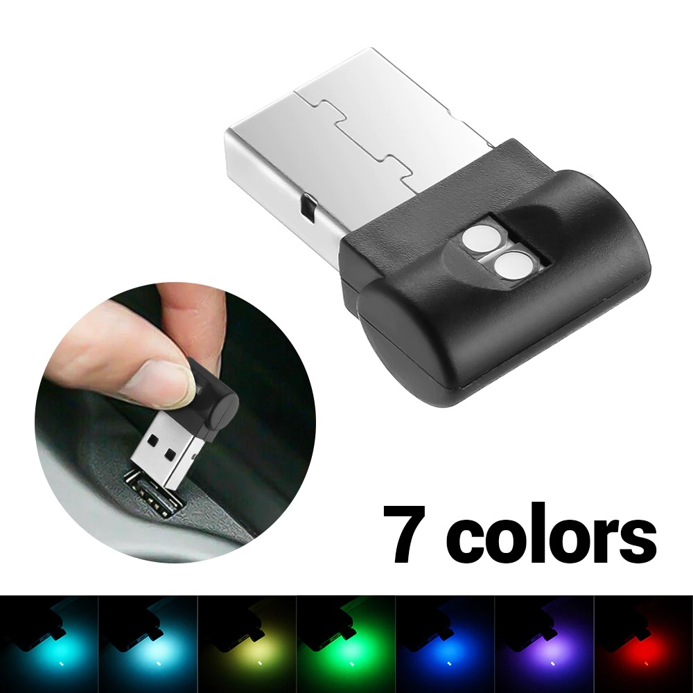 Isincer Lampu LED RGB Mini USB Car Interior Light 7 Color - IS504