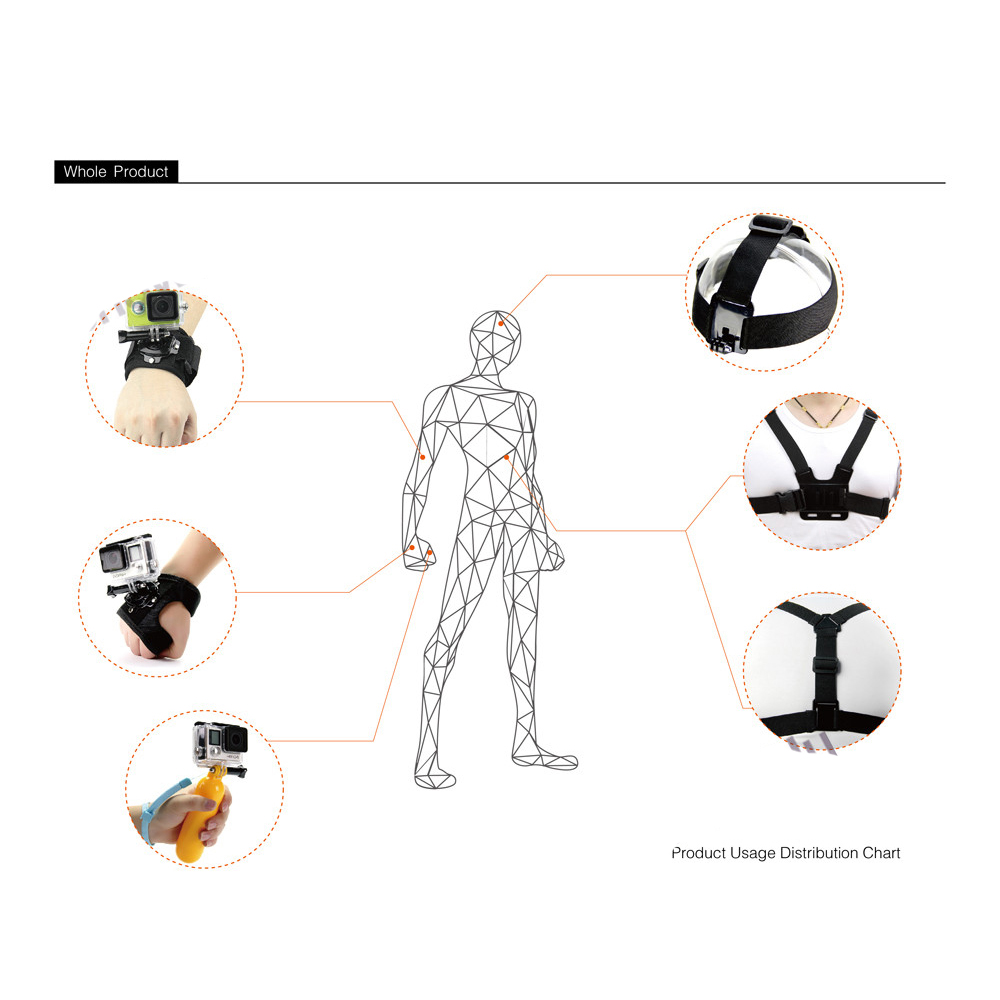 TaffSTUDIO Aksesoris Kamera Aksi Mount Full Set for GoPro Mi Yi - GS41