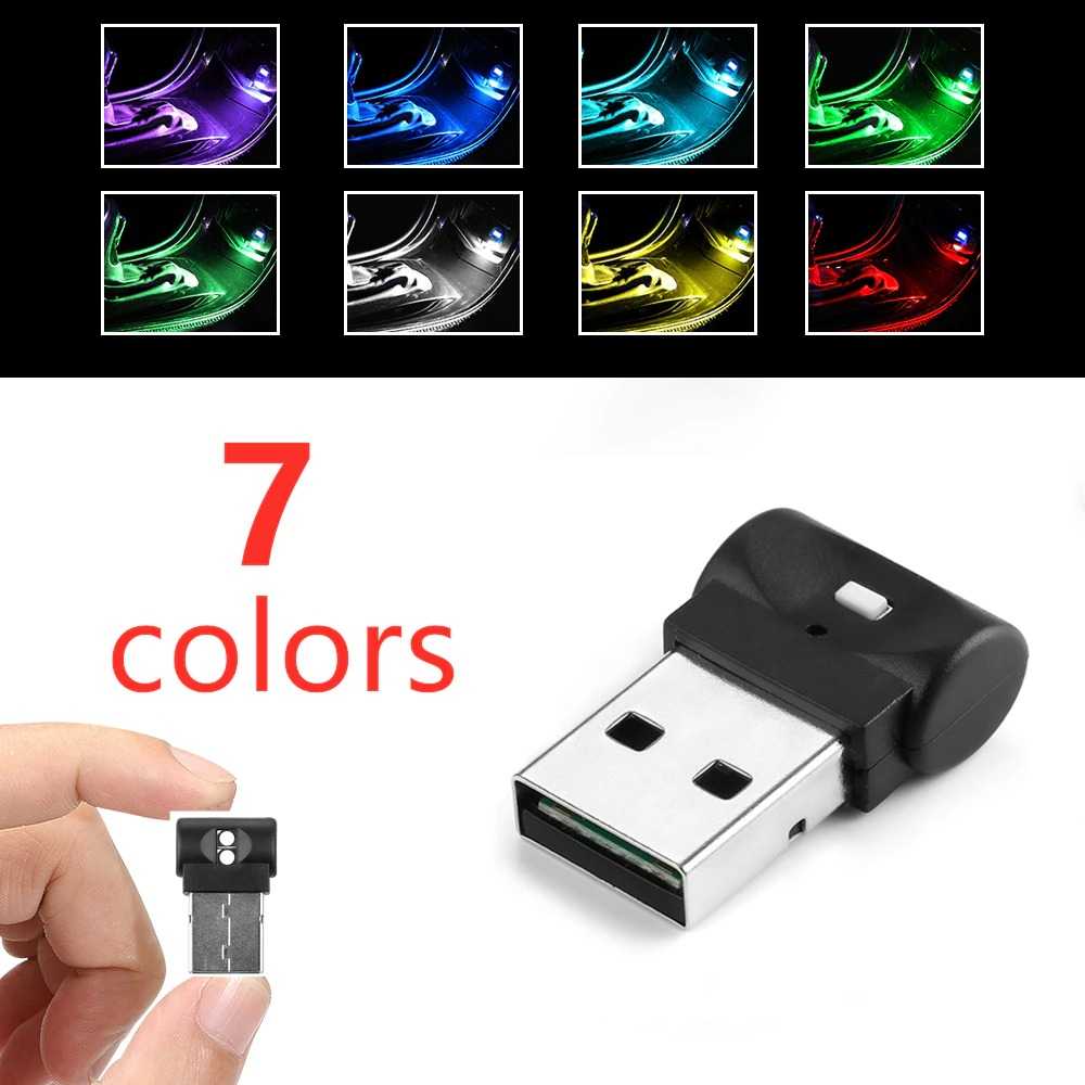 Jual Isincer Lampu LED RGB Mini USB Car Interior Light 7 Color