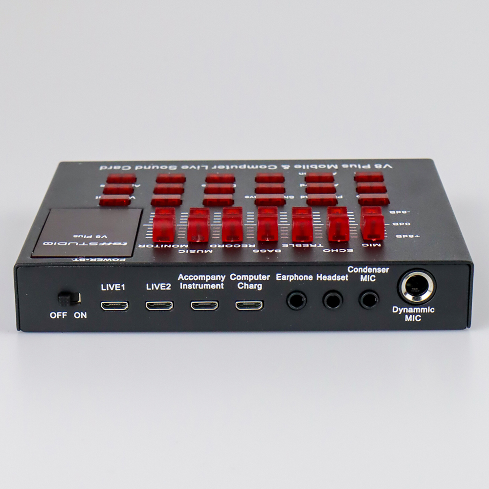 TaffSTUDIO Sound Card Bluetooth USB External Live Mic Headset - V8 Plus