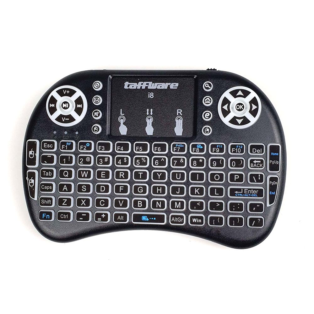 Taffware Keyboard Wireless Mini 2.4GHz RGB with Touchpad Air Mouse - I8