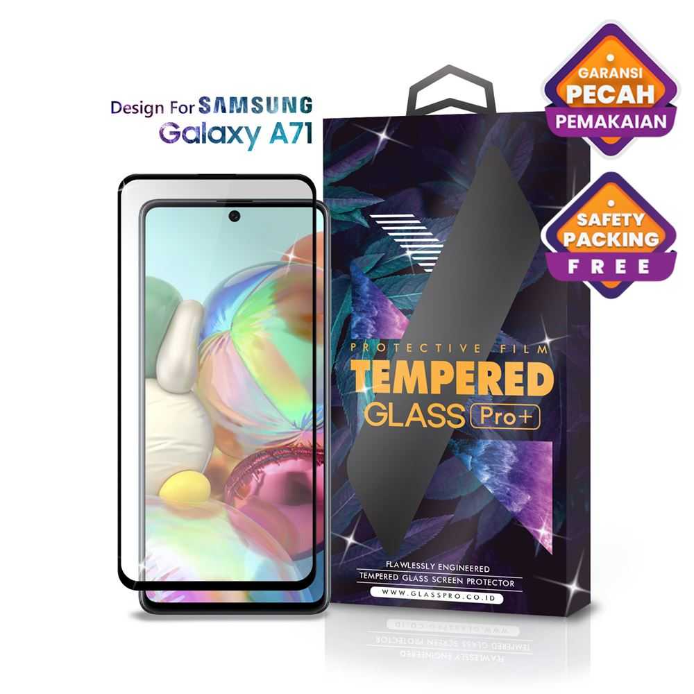 Jual Tempered Glass SAMSUNG Galaxy A71 Full Cover Black Glass
