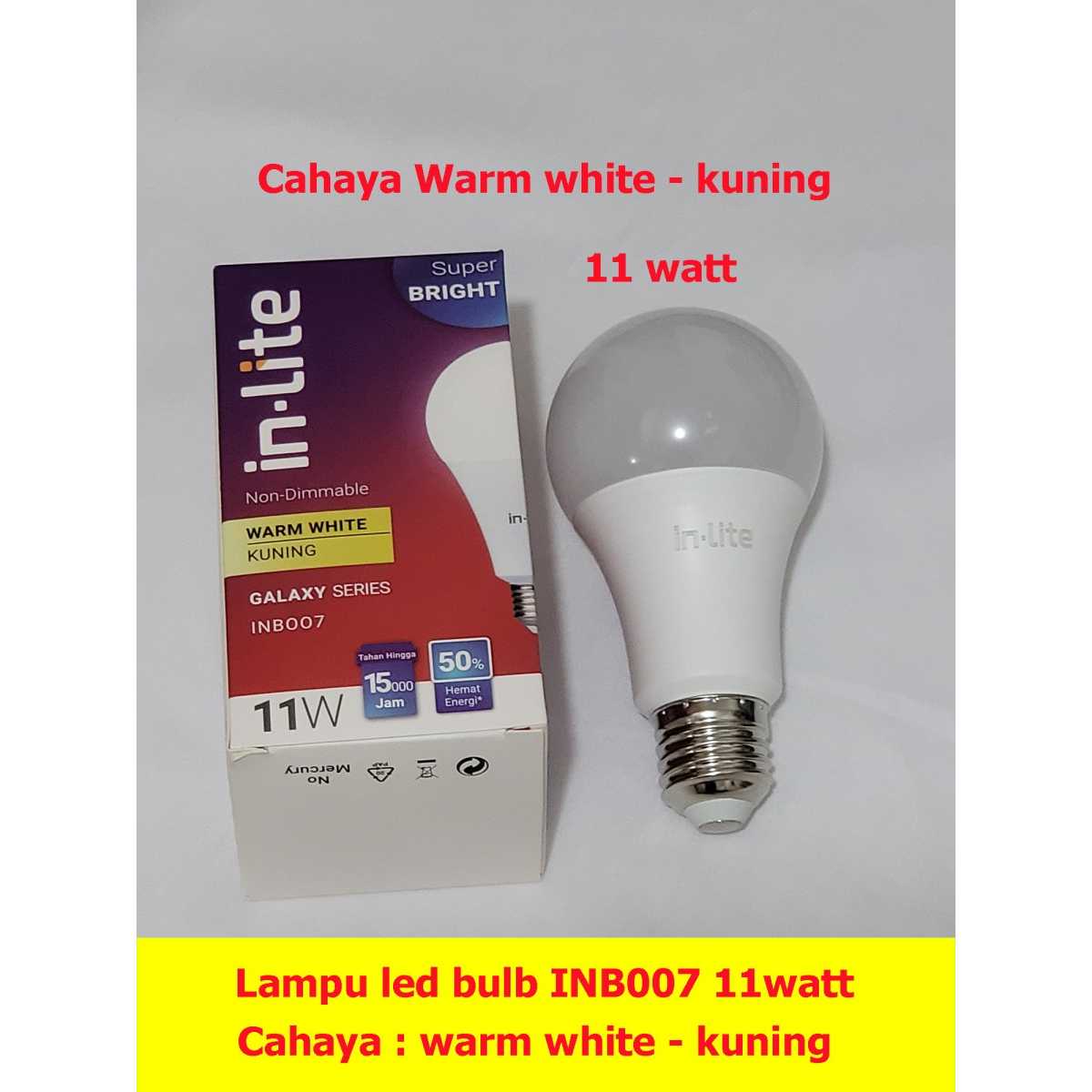 Jual cahaya kuning LAMPU LED INLITE IN-LITE INB007 11W 11 W WATT