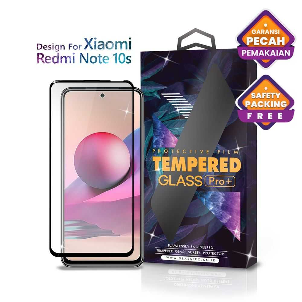 Jual Tempered Glass Xiaomi Redmi Note 10S Full Cover Black