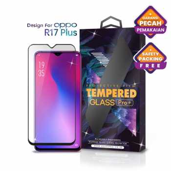 Tempered Glass Oppo R17 Plus Full Cover Black - Premium Glass Pro