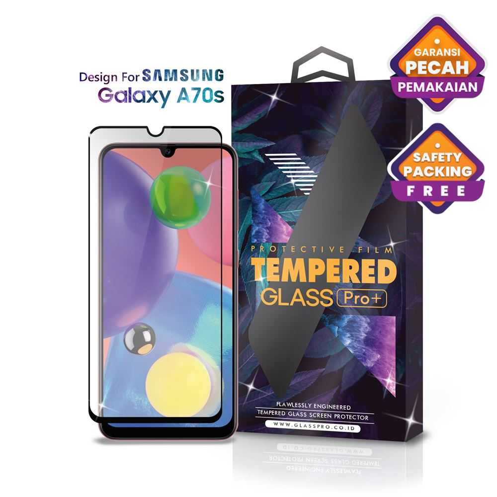 Jual Tempered Glass Samsung Galaxy A70s Full Cover Black Glass