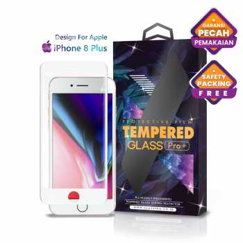 Tempered Glass iPhone 8 Plus Full Cover White - Premium Glass Pro V2