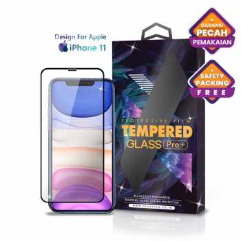 Jual Tempered Glass iPhone 11 Full Cover Black Premium Glass