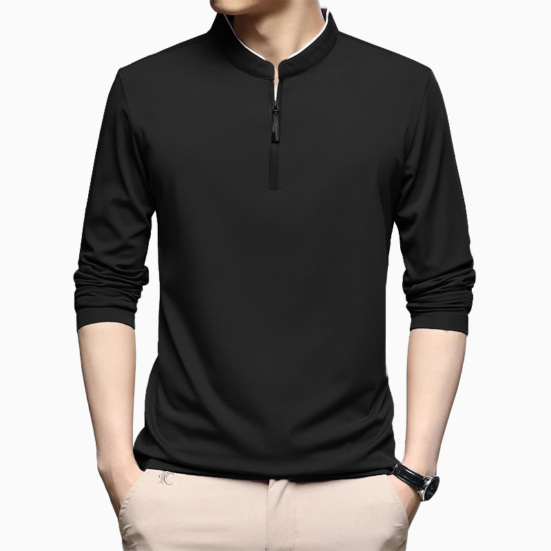 Kaos Lengan Panjang Pria Gaya Korea variasi seleting - Jfashion Petra