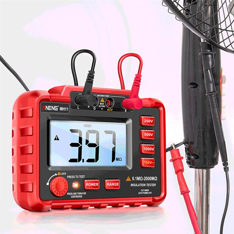 ANENG Digital Megger Megohmmeter 250/500/1000V 2000 Mega Ohm - MH11