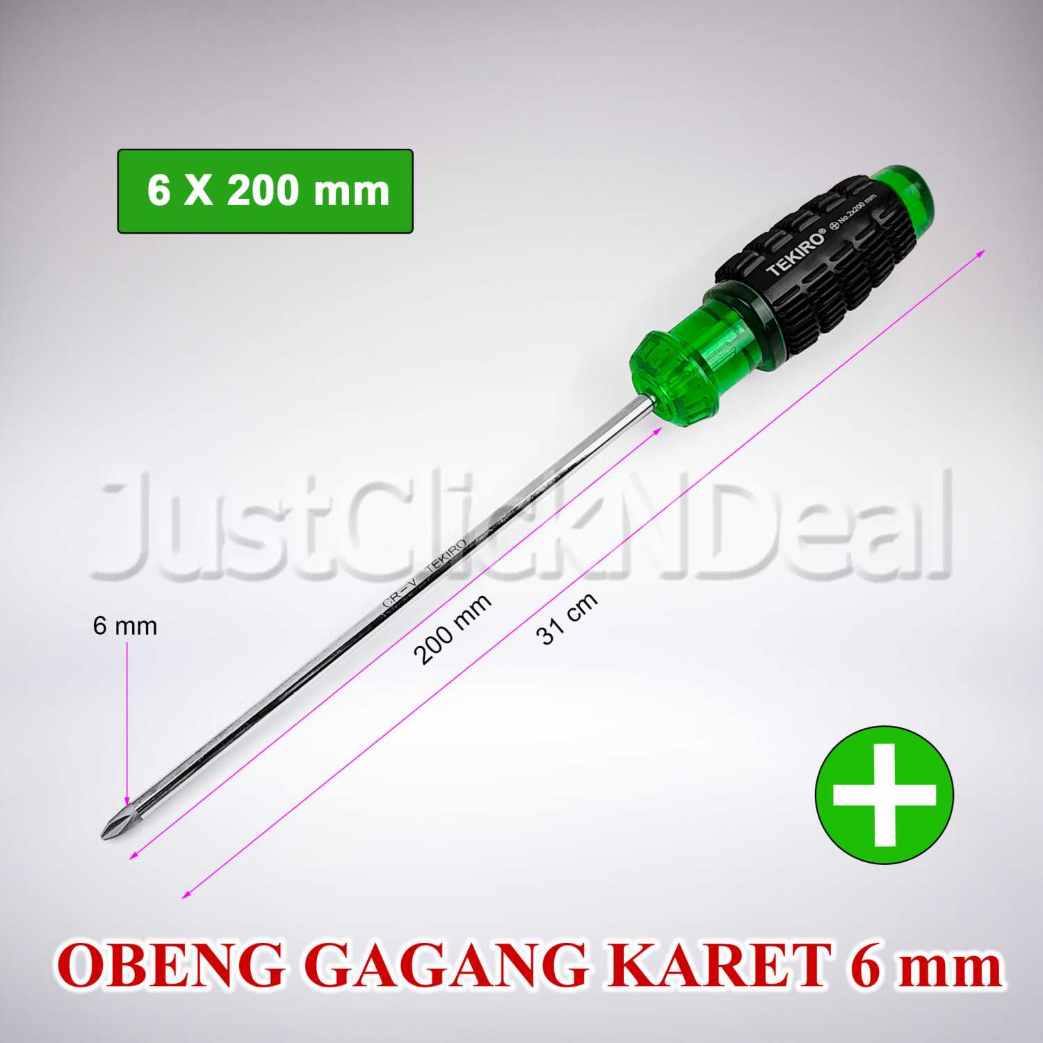 Jual Tekiro Obeng Gagang Karet Plus Minus 6 mm Cushion Grip