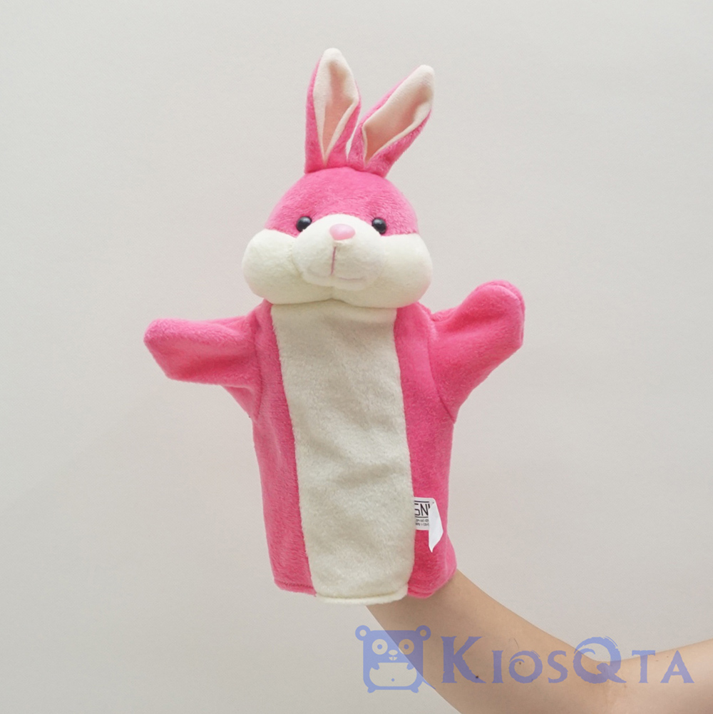 boneka tangan handpuppet kelinci pink MAY
