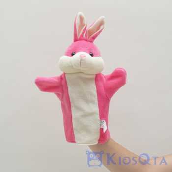 boneka tangan handpuppet kelinci pink MAY