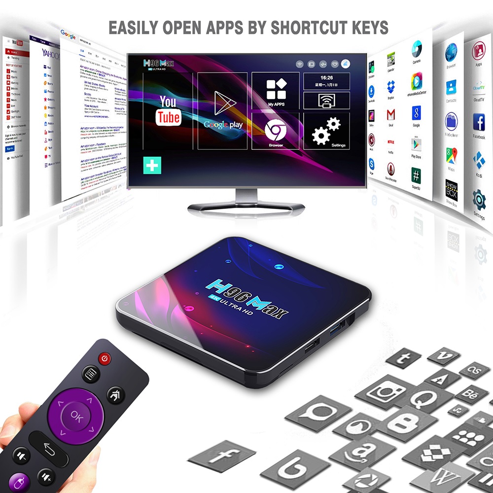 H96 MAX V11 - Android 11 Smart TV Box 4K UHD - RAM 4GB ROM 64GB