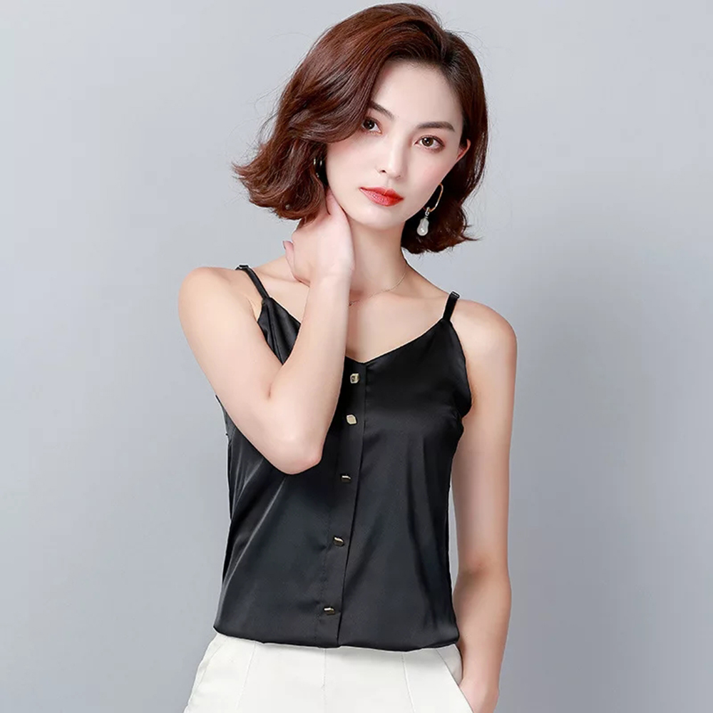 Tanktop Camisoles Singlet Tali wanita Gaya Korea - Jfashion Usagi