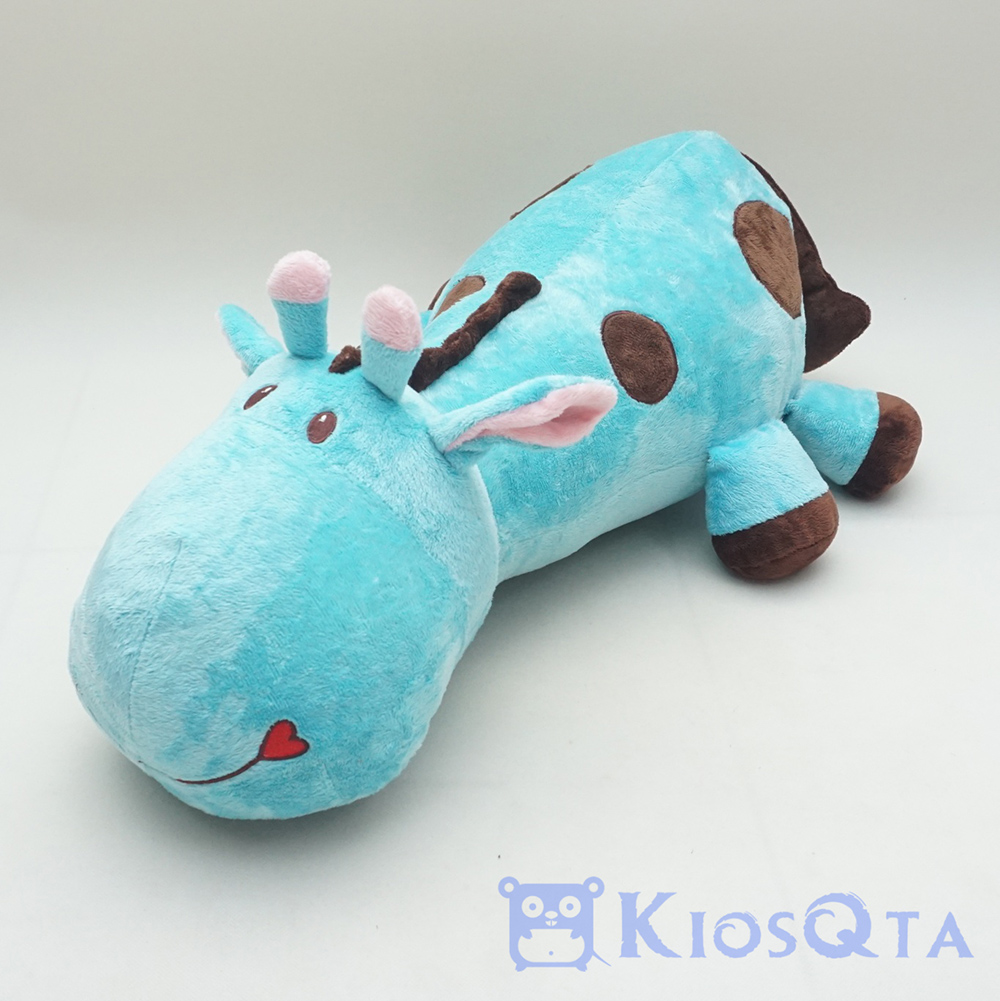 guling boneka jerapah cute giraffe biru totol coklat large