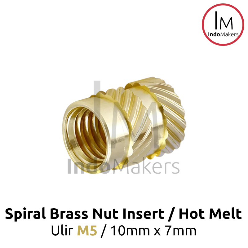 Jual Spiral Brass Nut Insert / Hot Melt Nut M5 10x7mm