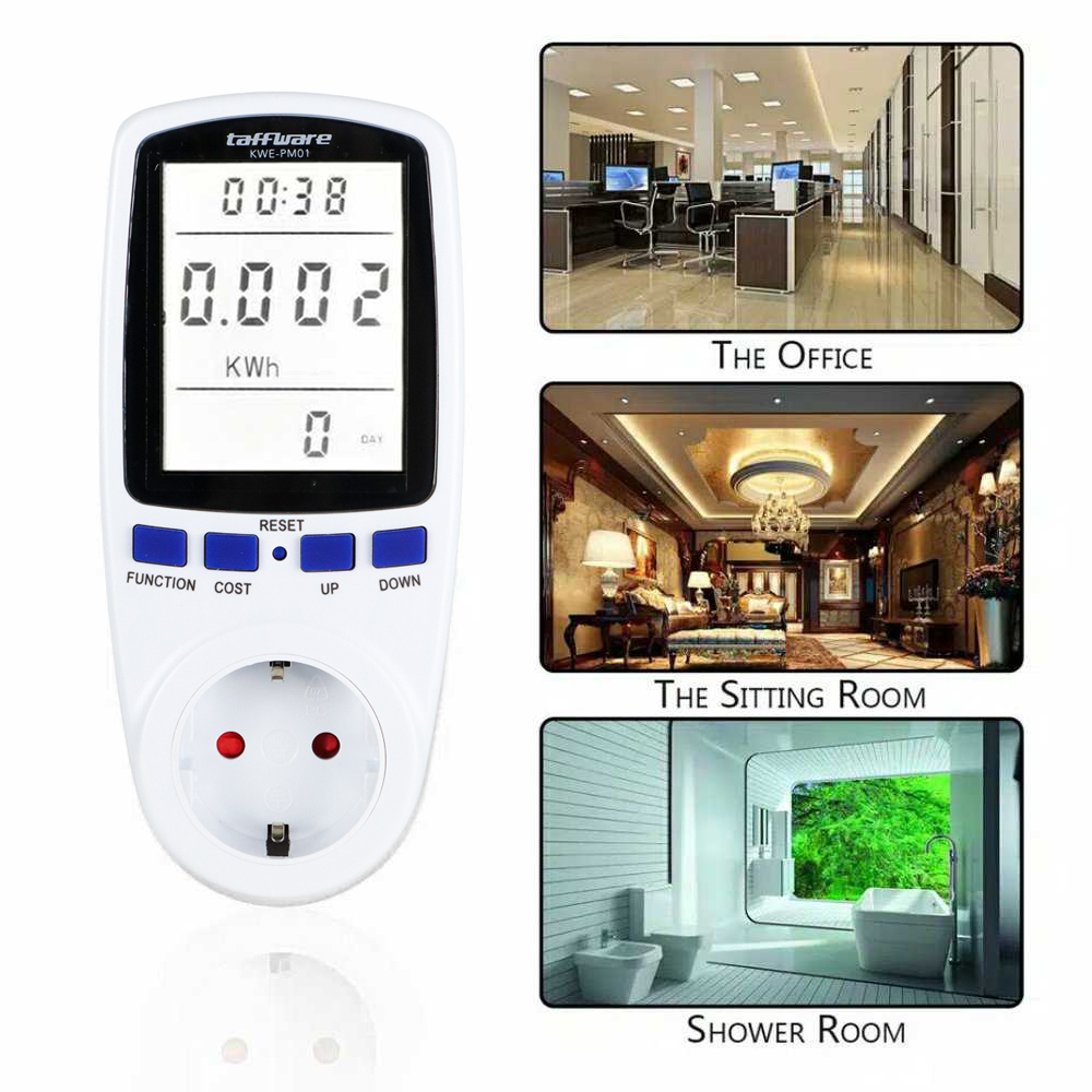 Taffware kWh Meter Stop Kontak Pengukur Biaya Listrik Rumah - KWE-PM01