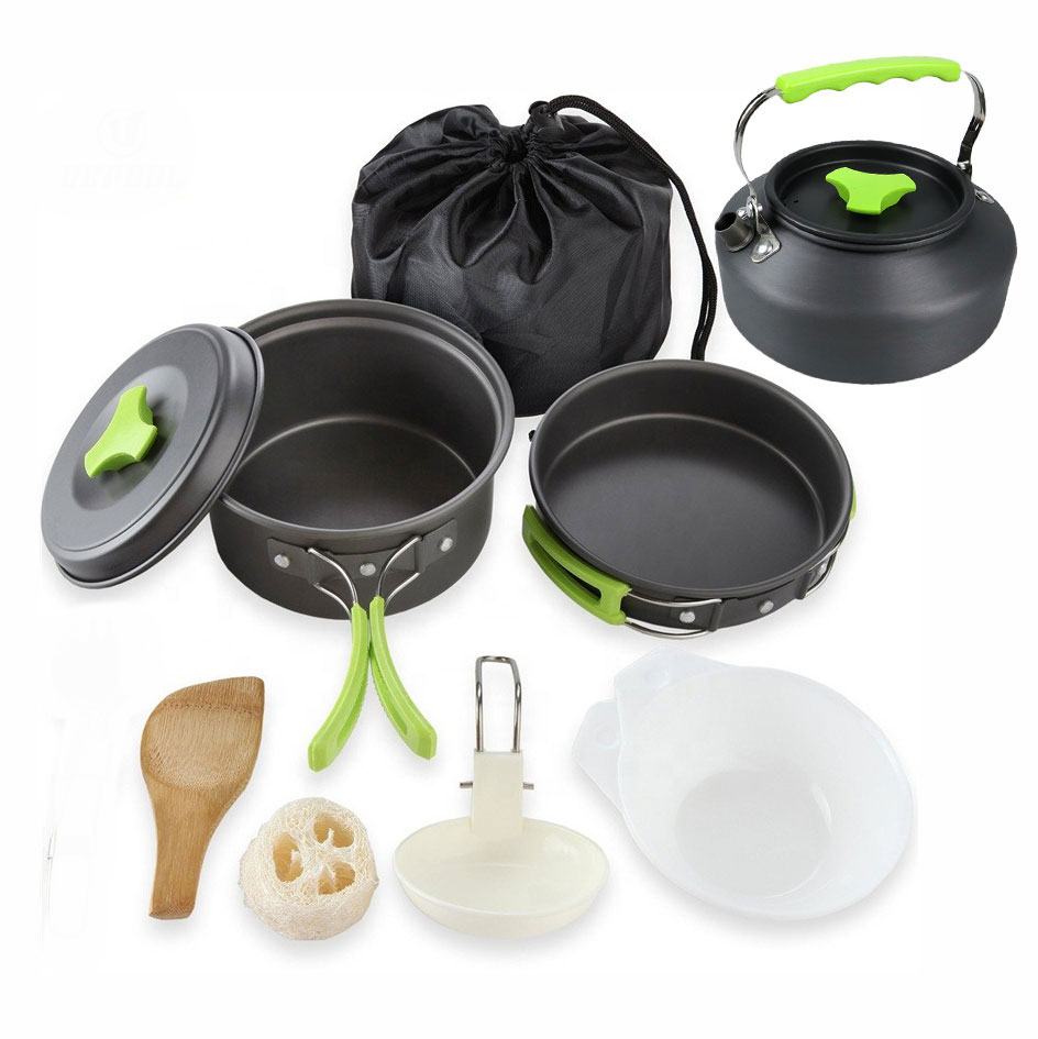 AstaGear Alat Masak Outdoor Camping Nesting Cooking Aluminium 7 in 1 - DS-308
