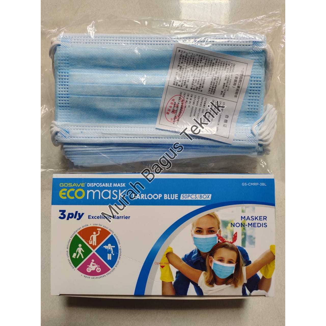 Jual Masker Dokter 3ply Hitam Safe Mask Face Mask Disposable