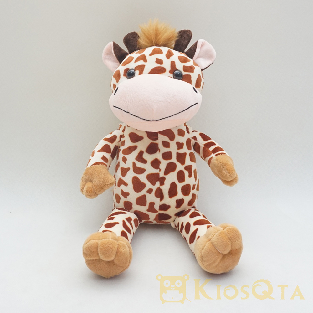 boneka jerapah coklat putih duduk large JUN