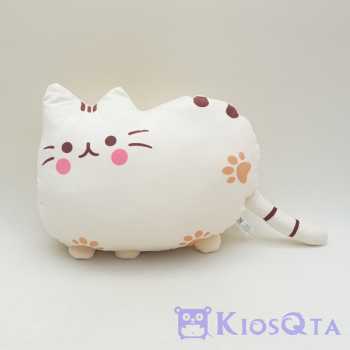 bantal boneka kucing lucu pushen cat bahan soft krem putih medium