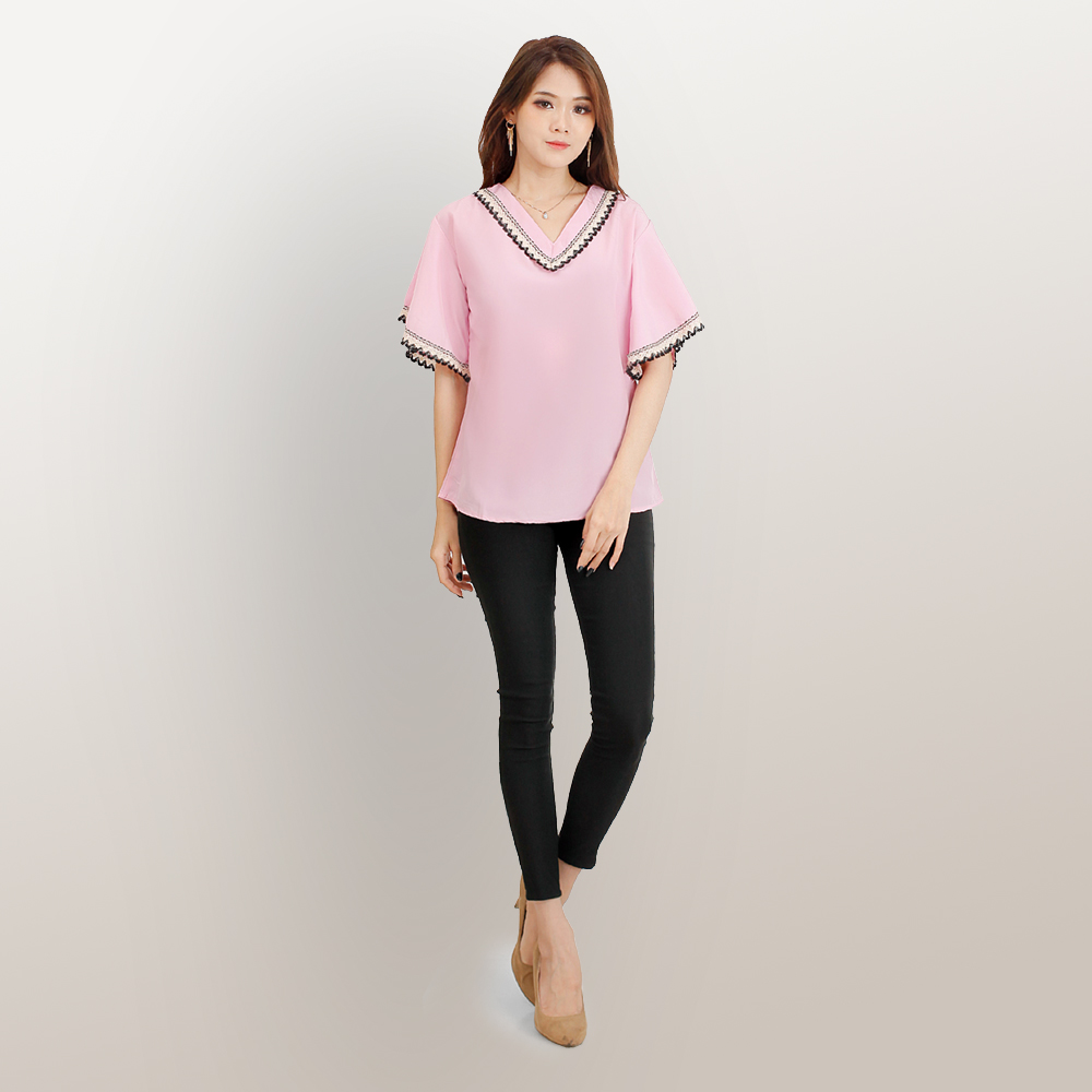 Blus Lengan pendek gaya Korea Cantik Terbaru - Jfashion New Gaby