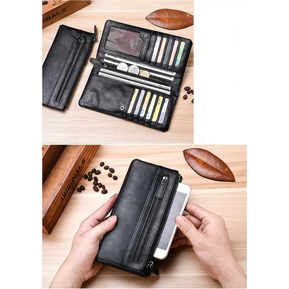 DEABOLAR Dompet Pria Bahan Kulit Sintetis Separated Use Wallet - JC222