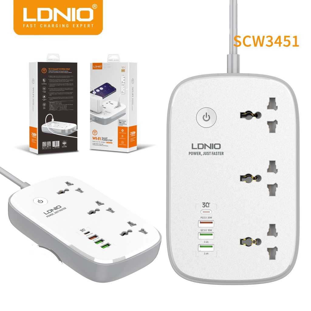 Jual LDNIO SCW3451 DEFENDER SERIES WiFi Smart Power Strip 3