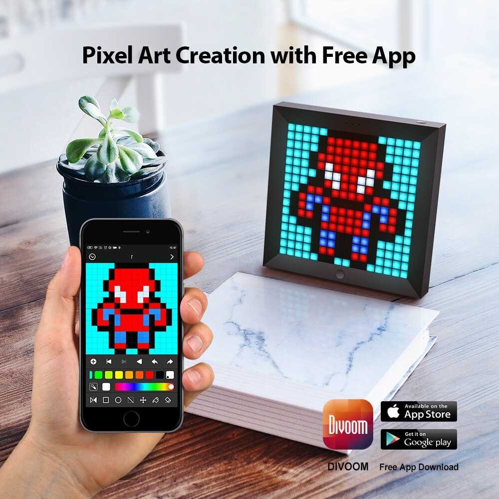 Jual DIVOOM PIXOO - DIY Pixel Art Frame 16x16 RGB LED Display