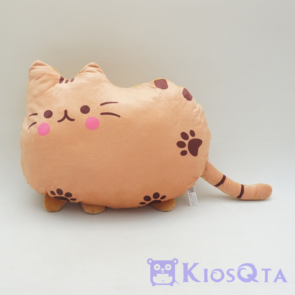 bantal boneka kucing lucu pusheen cat bahan soft coklat medium