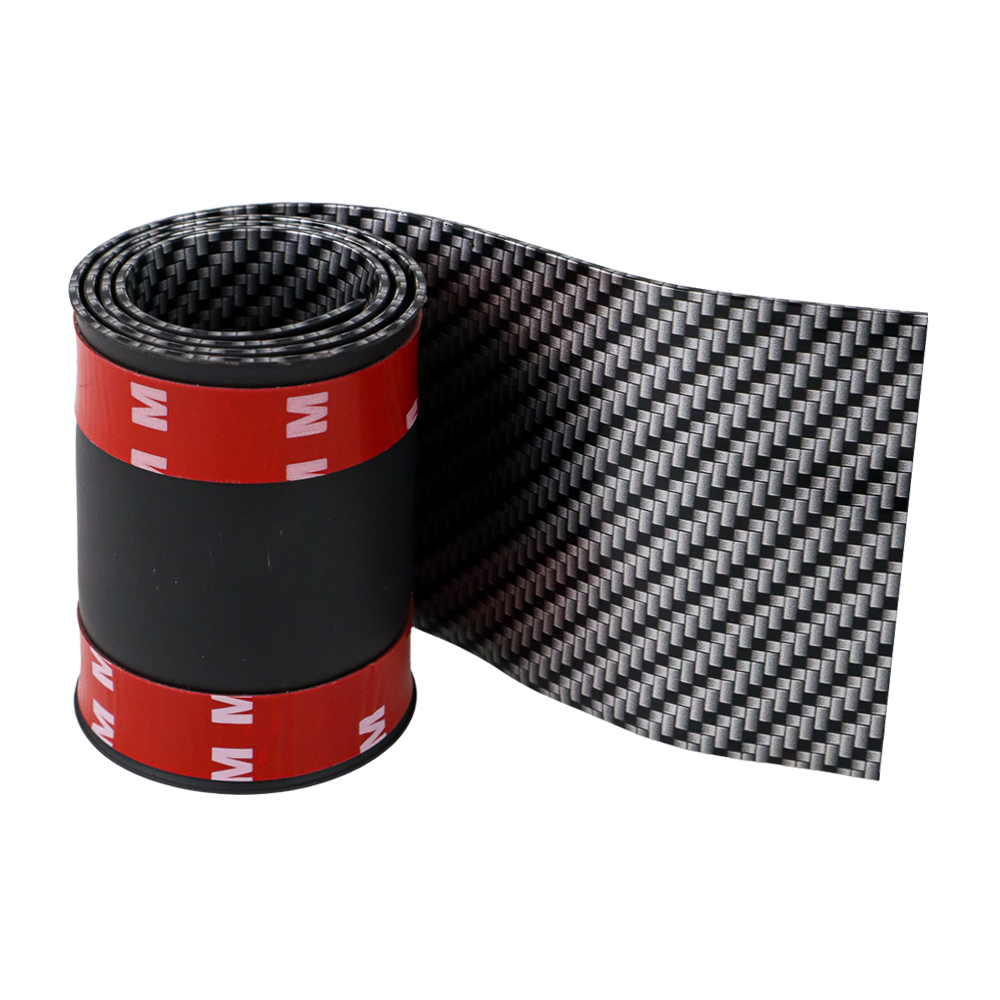 KARLOR Stiker Vinyl Mobil Carbon Fiber Rubber Strip Bumper Guard 100cm - YSB190