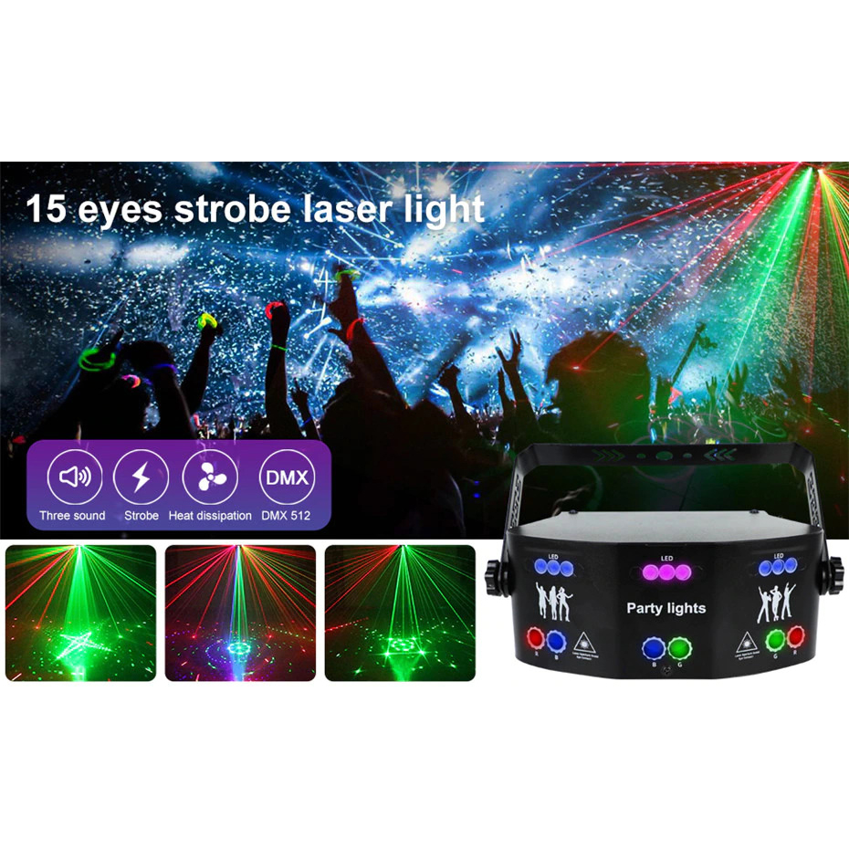 Alien Lampu Proyektor Disco Sensor Suara DMX512 240V 20W - AL15E