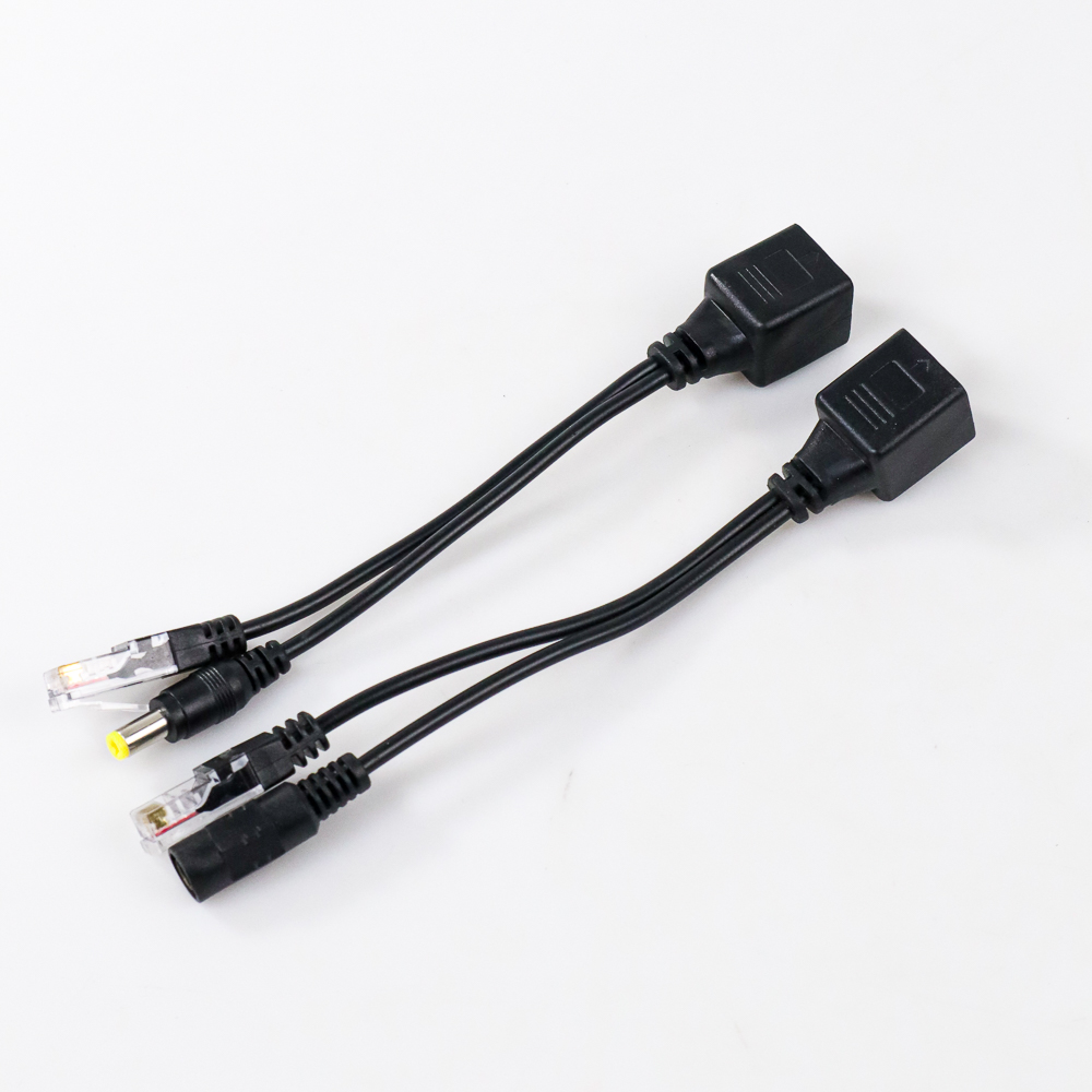 Passive PoE Power Over Ethernet Cable with Male Female Power Plug - D1350