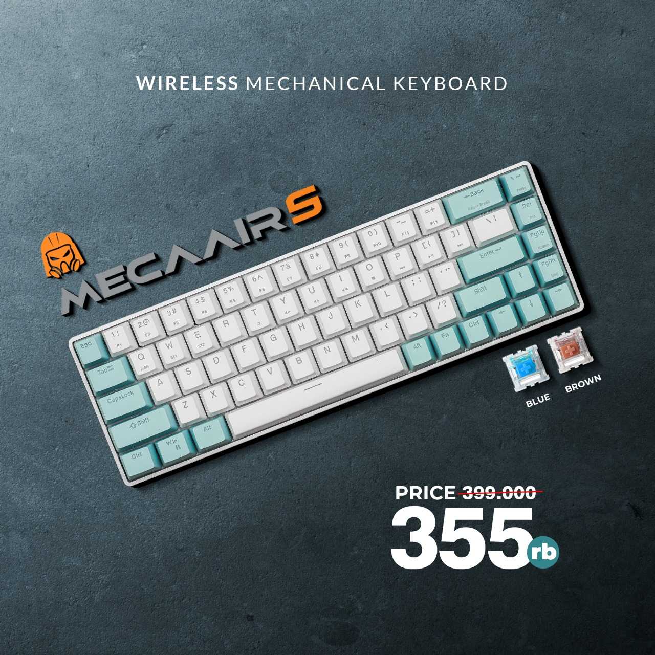 Jual Digital alliance Gaming Keyboard Meca Air S White And Blue