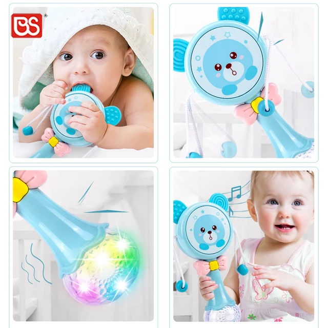 MAINAN TONGKAT RATTLE BEAR BABY BELL MUSIK GENDANG BAYI
