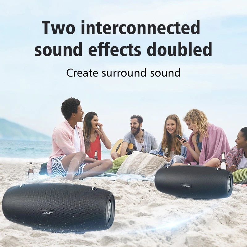 ZEALOT Portable Bluetooth Speaker Stereo Outdoor Waterproof 60W - S-67