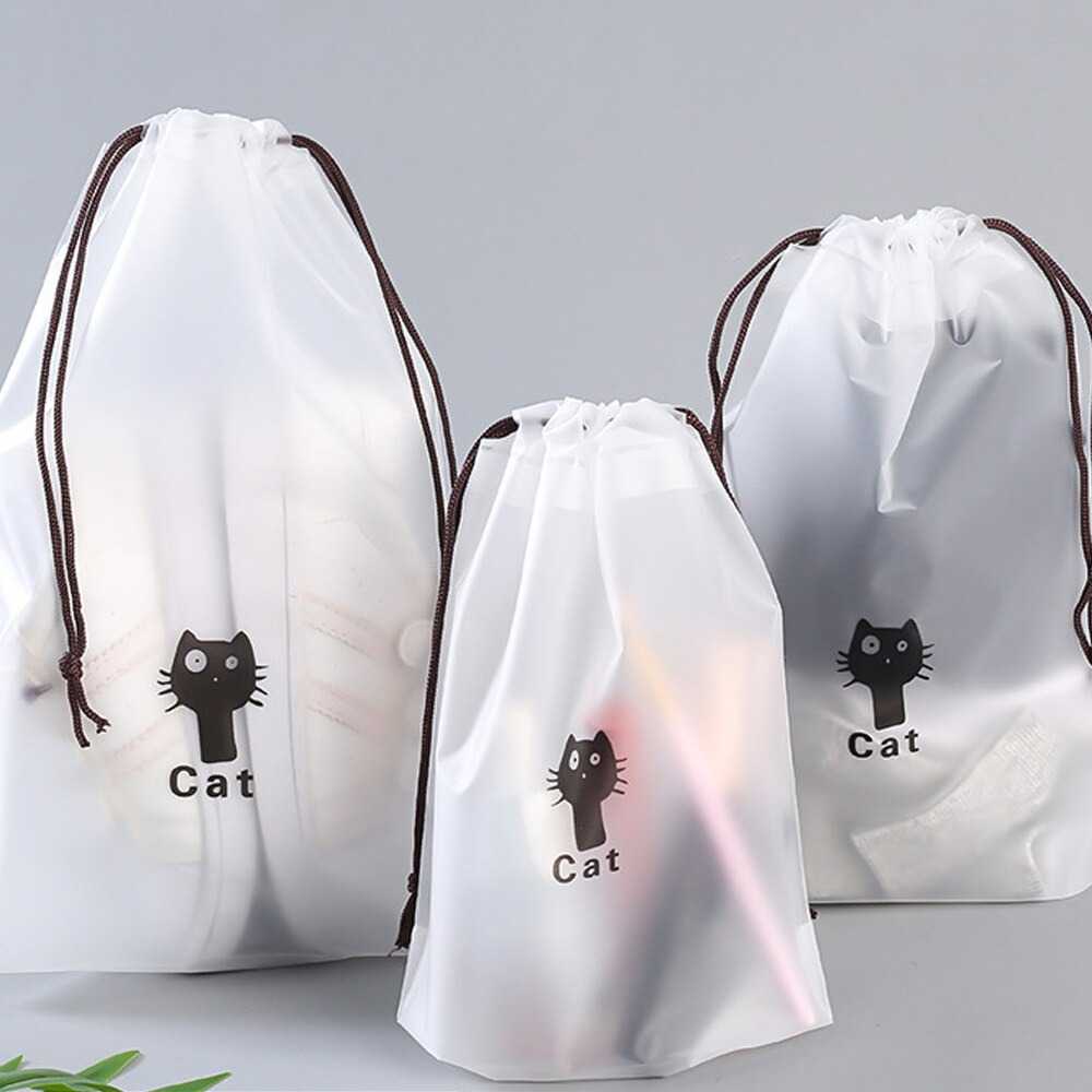 Jual Kantong Pouch Plastik Serut Drawstring Bag Size L 20x30cm