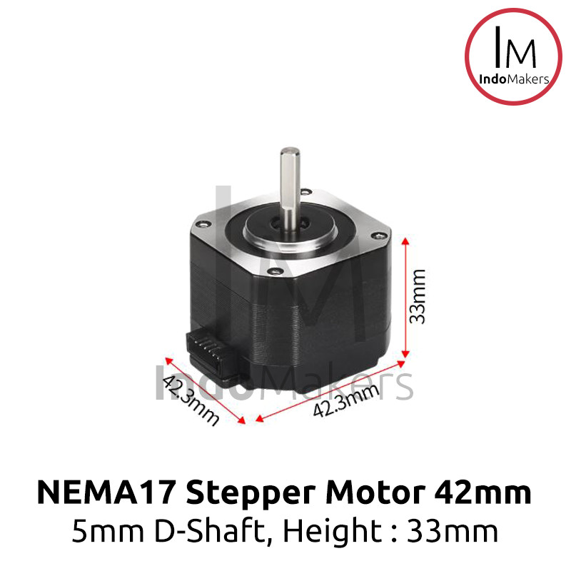 Jual NEMA 17 Stepper Motor 3D Printer CNC 42x42mm D-Shaft 5mm