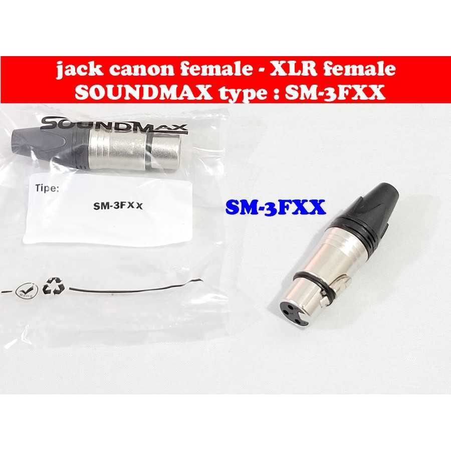 Jual soundmax SM3FXX jack mic canon female XLR female