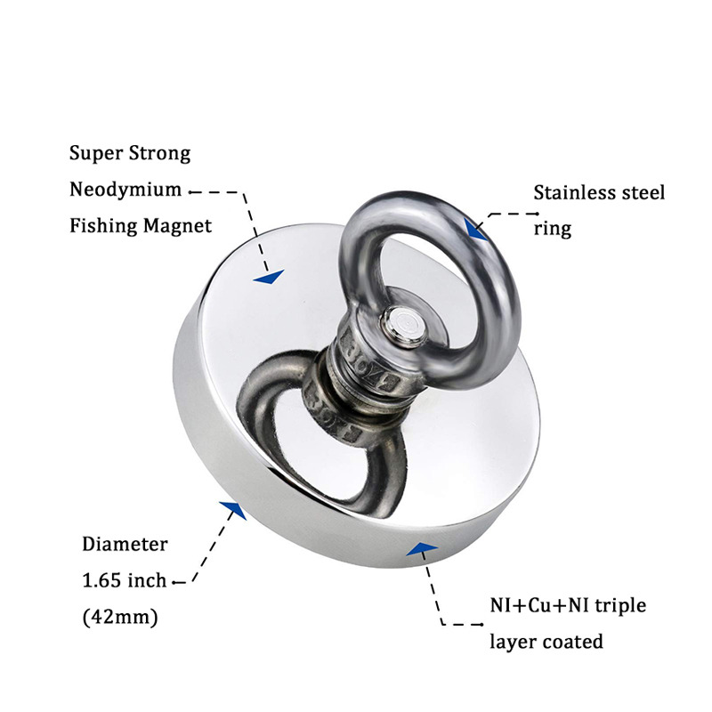 LIXIU Magnet Gantungan Round Hook Strong Neodymium 42mm - D42