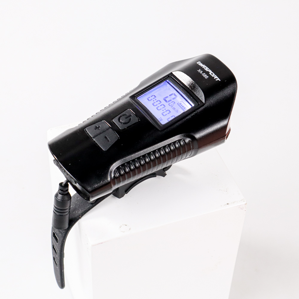 TaffSPORT Lampu Depan Sepeda LED Klakson Speedometer LCD 1500mAh - XA-585