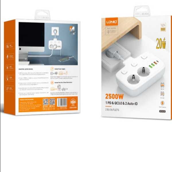 Jual Stop Kontak LDNIO SE2435 2 Socket 3 USB 1 Fast Charging QC