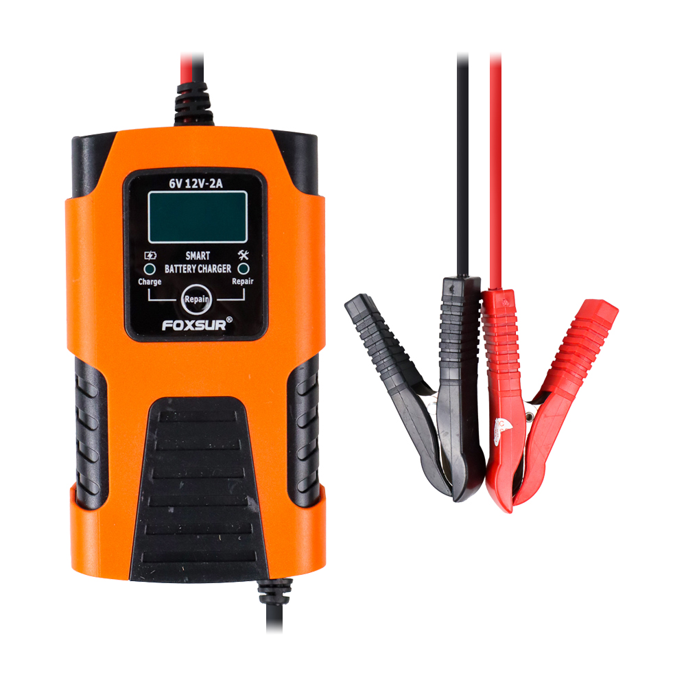 FOXSUR Charger Aki Mobil Motor Intelligent Battery Charger 6V/12V 2A - FBC061202D