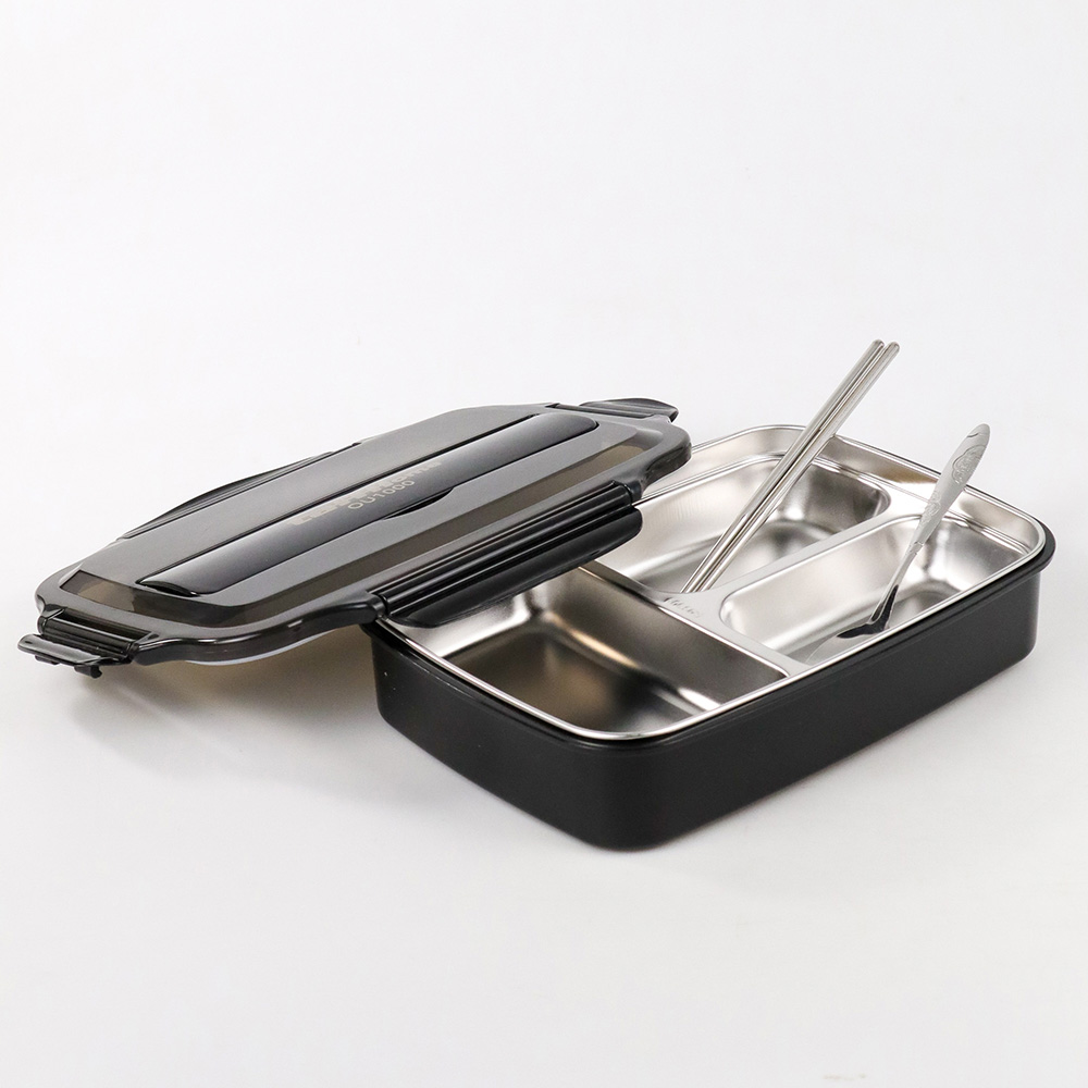 TaffHOME Kotak Makan Lunch Box Stainless Steel 3 Grid 1L - OU1000
