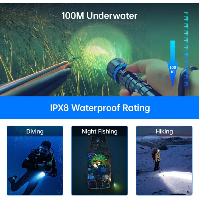 XTAR Senter Diving Waterproof IPX8 LED CREE XP L2 1000 Lumens - DS1