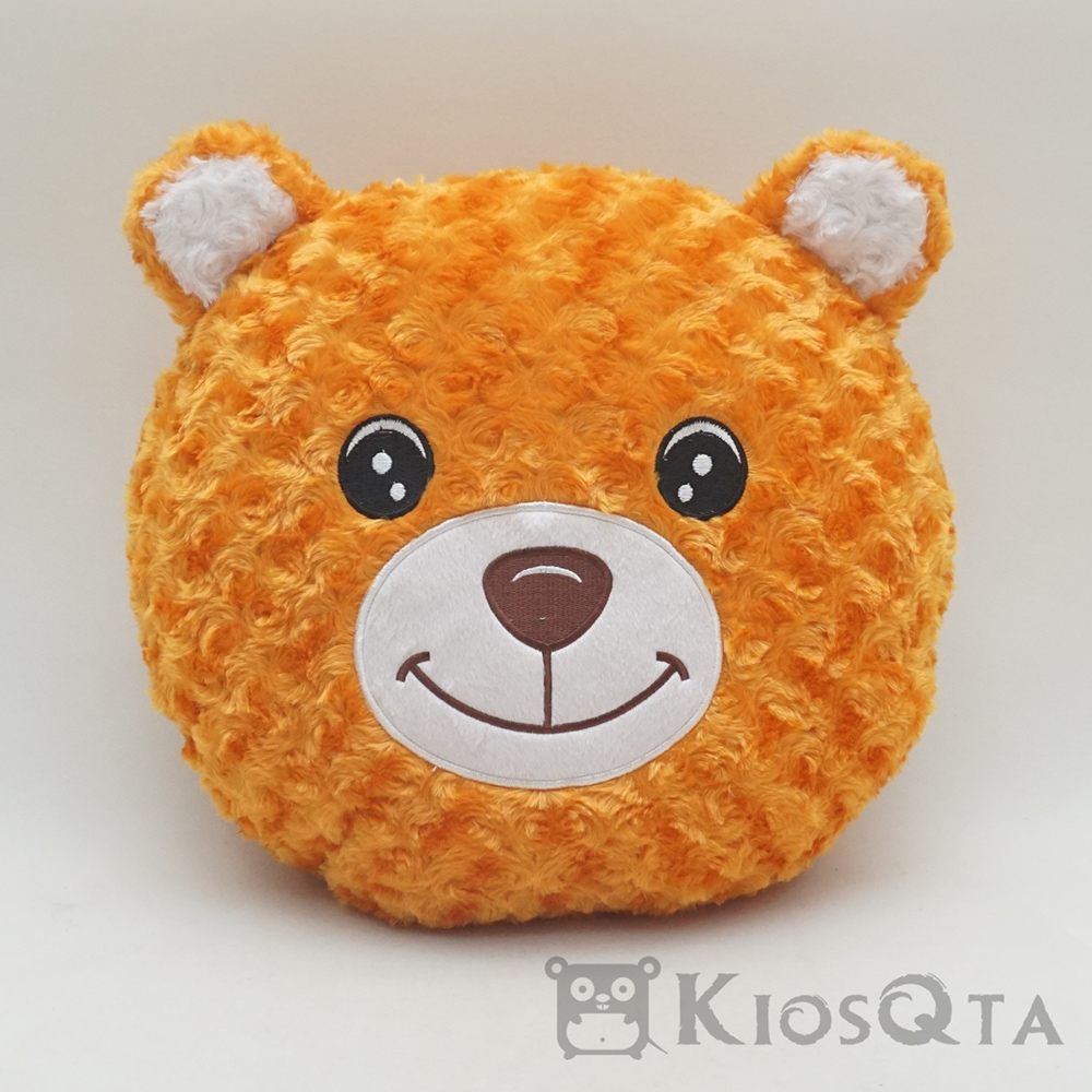 bantal boneka beruang bear bulat bahan kain snail mawar coklat